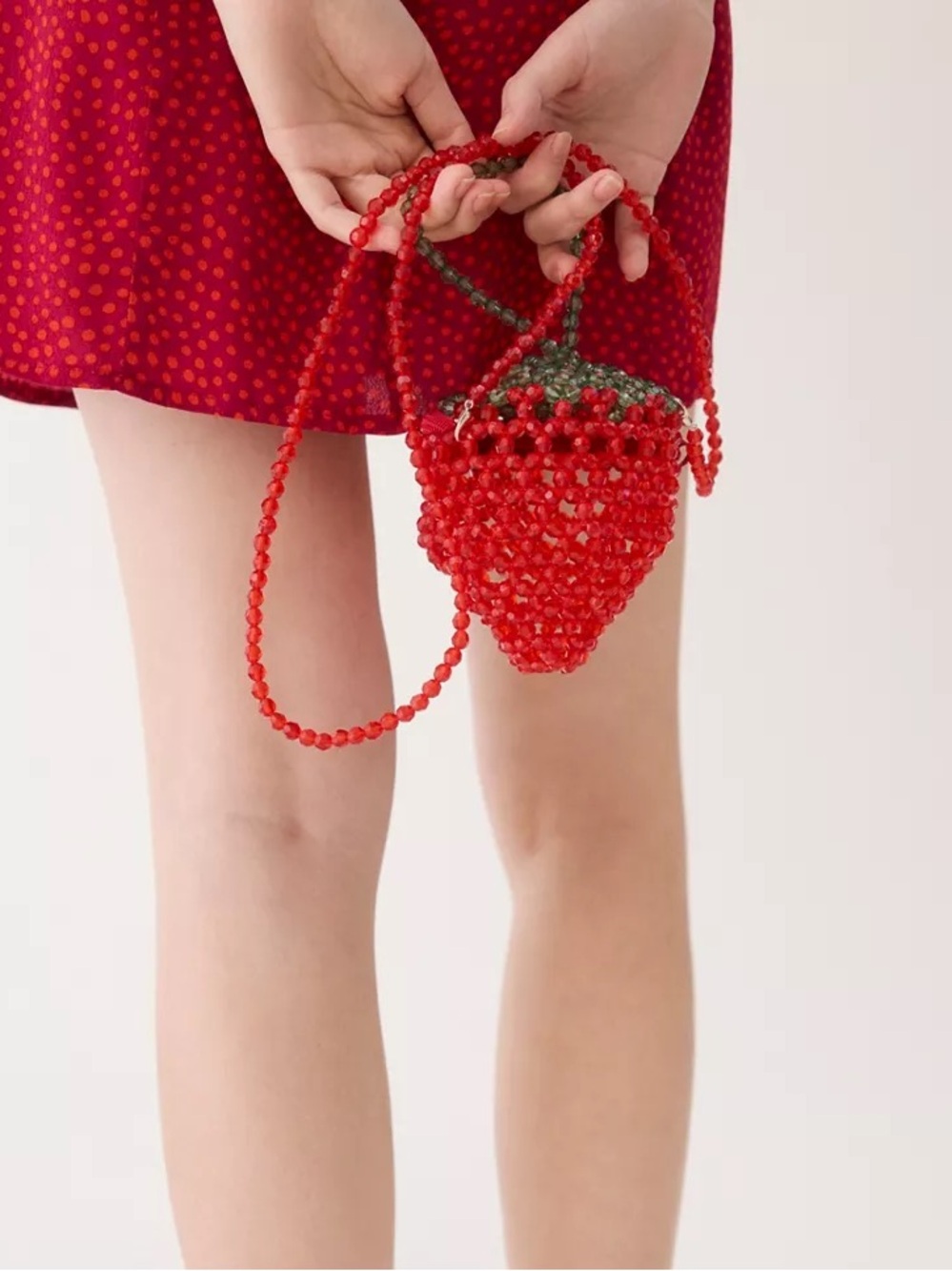 NWT Kimchi Blue Strawberry Beaded Crossbody Bag - Picture 2 of 13